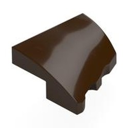 LEGO part 5095 Slope Curved 2 x 2 with Stud Notch Left in Dark Brown