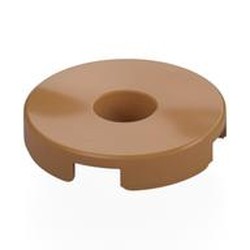 LEGO part 15535 Tile Round 2 x 2 with Hole in Medium Nougat