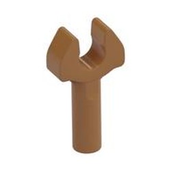 LEGO part 3484 Bar 1L with Clip [Cut Edges and One Side Hole] [Full Clip] in Medium Nougat
