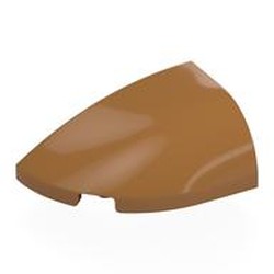 LEGO part 6822 Brick Round, Curved Double 3 x 2 Beveled with Stud Notch Left in Medium Nougat
