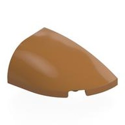 LEGO part 6823 Brick Round, Curved Double 3 x 2 Beveled with Stud Notch Right in Medium Nougat