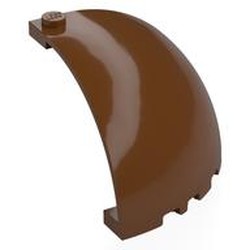LEGO part 8010 Panel 5 x 5 x 3 1/3 Corner, Curved Top in Reddish Brown