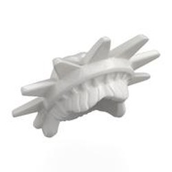 LEGO part 75872 Hair and Headdress, Spiked Tiara (Lady Liberty) - Plastic in White