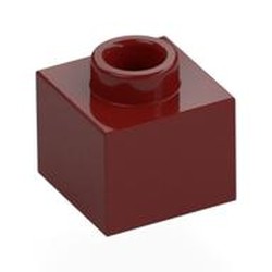 LEGO part 86996 Plate 1 x 1 x 2/3 with Open Stud in Dark Red