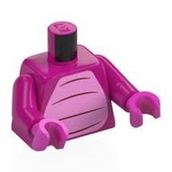 LEGO part 973c37h36pr0001 Torso, Bright Pink Dragon Belly print, Magenta Arms, Dark Pink Hands in Bright Reddish Violet/ Magenta