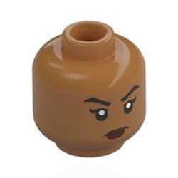 LEGO part 28621pr0166 Minifig Head with print in Medium Nougat