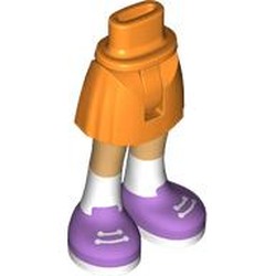 LEGO part 2241c01pr0037 Minidoll Hips and Short Skirt with print in Bright Orange/ Orange