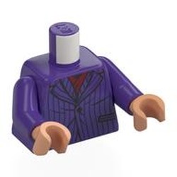 LEGO part 973c09h13pr0001 Torso, Dark Purple Arms, Nougat Hands with print in Medium Lilac/ Dark Purple