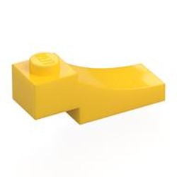 LEGO part 70681 Brick Curved, 3 x 1 with 1/3 Inverted Cutout in Bright Yellow/ Yellow