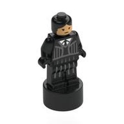 LEGO part 90398pr0019 Minifig Trophy Statuette, Wednesday Print in Black
