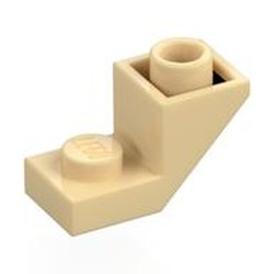 LEGO part 2310 Brick Sloped 45° 2 x 1 Inverted with 2/3 Cutout in Brick Yellow/ Tan