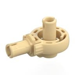 LEGO part 47455 Technic Rotation Joint Ball Loop with Two Perpendicular Pins with Friction in Brick Yellow/ Tan
