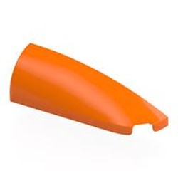 LEGO part 7205 Brick Round, Curved Double 1 x 4 with Stud Notch Right in Bright Orange/ Orange