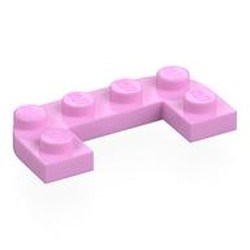 LEGO part 7531 Plate Round Half 2 x 4 with 1 x 2 Cutout in Light Purple/ Bright Pink