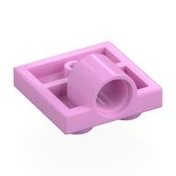 LEGO part 10247 Plate Special 2 x 2 with 1 Pin Hole [Complete Underside Rib] in Light Purple/ Bright Pink