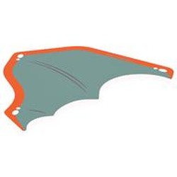 LEGO part 119054 Wing, Left, with Dark Turquoise Inside Print in Bright Orange/ Orange