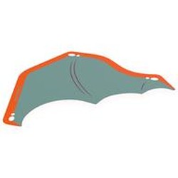 LEGO part 119056 Wing, Right, with Dark Turquoise Inside Print in Bright Orange/ Orange