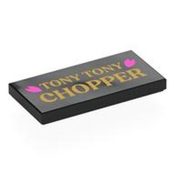 LEGO part 87079pr0238 Tile 2 x 4 with 'Tony Tony Chopper' Print in Black