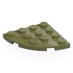 LEGO part 30565 Plate Round Corner 4 x 4 in Olive Green