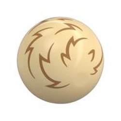 LEGO part 32474pr0009 Technic Ball Joint with Medium Nougat Fur (Tribble) print in Brick Yellow/ Tan
