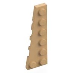 LEGO part 78443 Wedge Plate 6 x 2 Left in Warm Tan