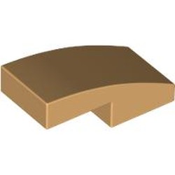 LEGO part 11477 Slope Curved 2 x 1 No Studs [1/2 Bow] in Warm Tan