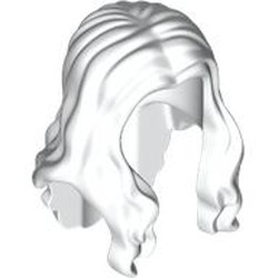 LEGO part 95225 Hair Long Wavy with Centre Part in White