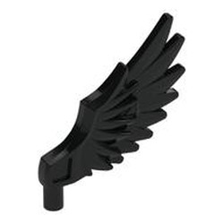 LEGO part 11100 Animal / Creature Body Part, Wing Feathered in Black