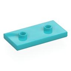 LEGO part 65509 Plate Special 2 x 4 with Groove and Two Center Studs (Jumper) in Medium Azure