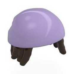 LEGO part 112428pat0001 Bandana with Dark Brown Dreadlocks Pattern in Lavender