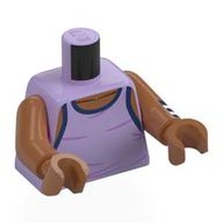 LEGO part 973c78h78pr0003 Torso, Sienna Brown Arms and Hands with print in Lavender