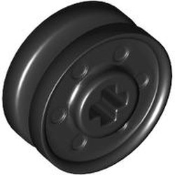 LEGO part 56903 Wheel 18 x 8 with Fake Bolts and Shallow Spokes and Axle Hole in Black