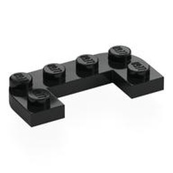 LEGO part 7531 Plate Round Half 2 x 4 with 1 x 2 Cutout in Black