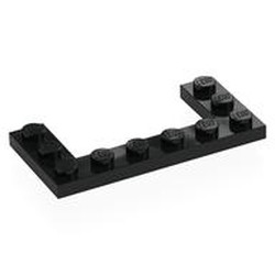 LEGO part 77842 Plate 3 x 6 with 2 x 4 Cutout in Black