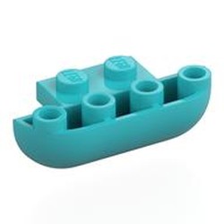 LEGO part 7533 Brick Round, Curved Inverted Triple 1 x 3 x 1 with 1 x 2 Extension in Medium Azure