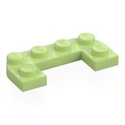 LEGO part 7531 Plate Round Half 2 x 4 with 1 x 2 Cutout in Spring Yellowish Green/ Yellowish Green