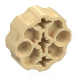LEGO part 98585 Large Figure Weapon, Barrel with 2 Pin Holes and 3 Axle Holes in Brick Yellow/ Tan