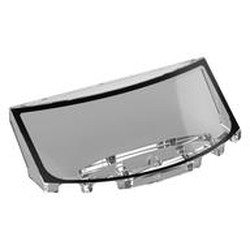 LEGO part 7304pr0007 Windscreen, Curved 6 x 2 x 2 with Black Frame print in Transparent/ Trans-Clear
