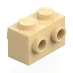 LEGO part 52107 Brick Special 1 x 2 with Studs on 2 Sides in Brick Yellow/ Tan