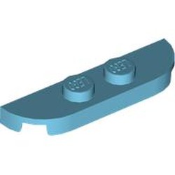 LEGO part 8241 Plate Special 1 x 4 with Rounded Corners, 2 Studs in Medium Azure