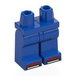 LEGO part 970c28pr0008 Hips and Blue Legs with Print in Bright Blue/ Blue