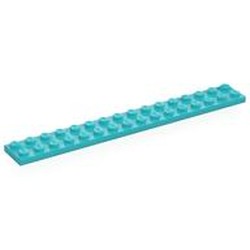 LEGO part 4282 Plate 2 x 16 in Medium Azure