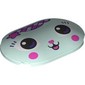 Brick Round, Curved 4 x 6 x 2/3 with Face, White/Dark Purple Eyes, Dark Pink Cheeks, Nose, Tiara print