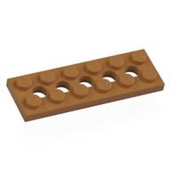 LEGO part 32001 Technic Plate 2 x 6 [5 Holes] in Medium Nougat