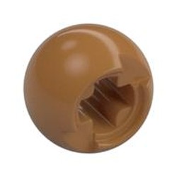 LEGO part 53585 Technic Ball Joint with Through Axle Hole in Medium Nougat