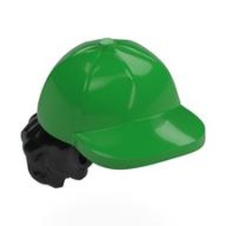 LEGO part 53980pat0005 Hair and Hat, Cap with Curly Hair Black Pattern in Bright Green