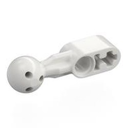 LEGO part 64276 Technic Beam 1 x 2 with Ball Joint Straight, Smooth Ball in White