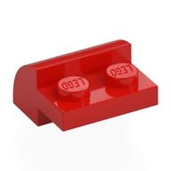 LEGO part 5854 Brick Curved 2 x 2 with 1 x 2 Cutouts in Bright Red/ Red