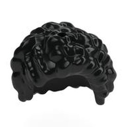 LEGO part 2644 Hair Big Curly, Braids in Black