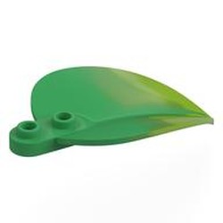 LEGO part 7096pat0002 Plant, Leaf/Petal 4 x 6 x 1 1 / 3 with Marbled Lime Pattern in Bright Green